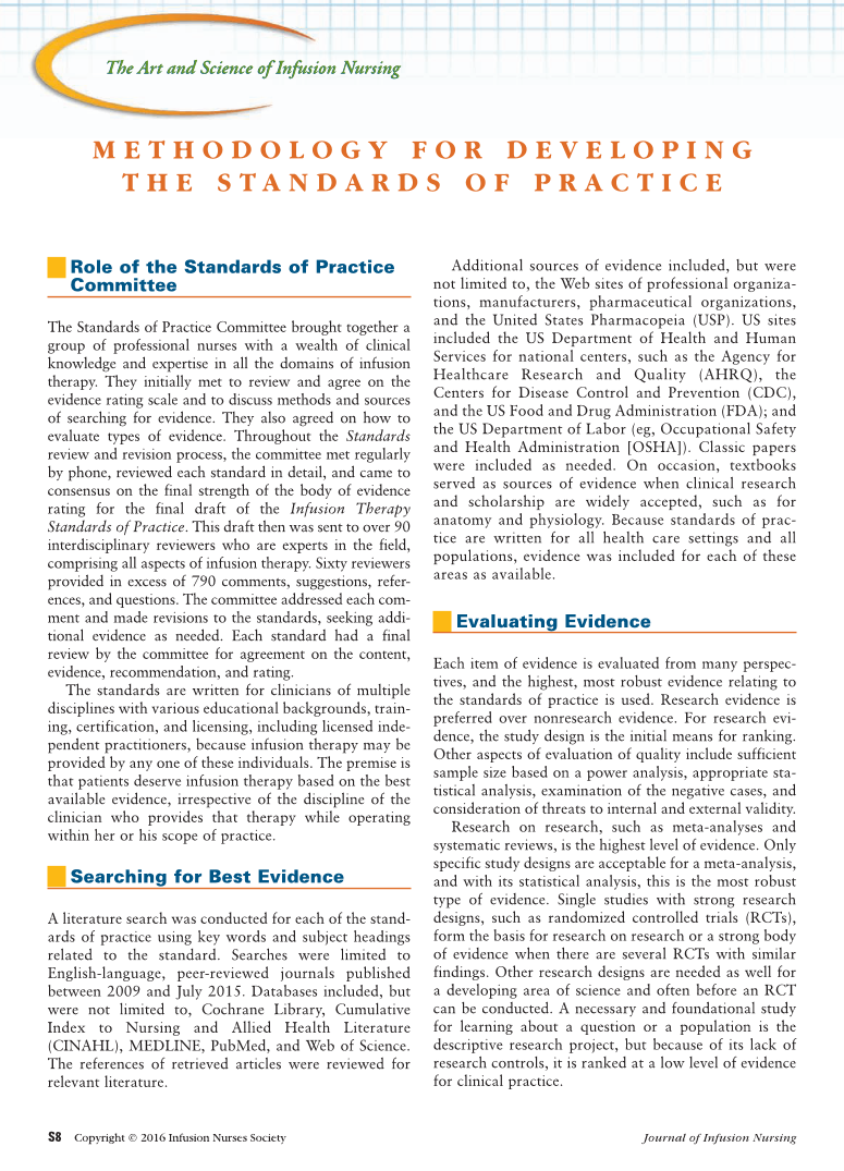 Infusion Therapy Standards of Practice page S8