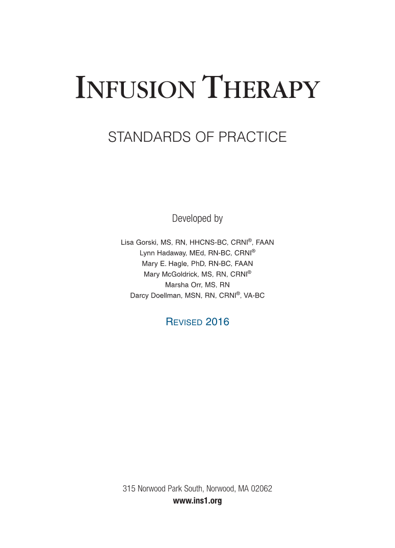 Infusion Therapy Standards of Practice page 3